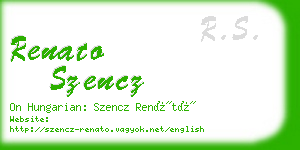 renato szencz business card